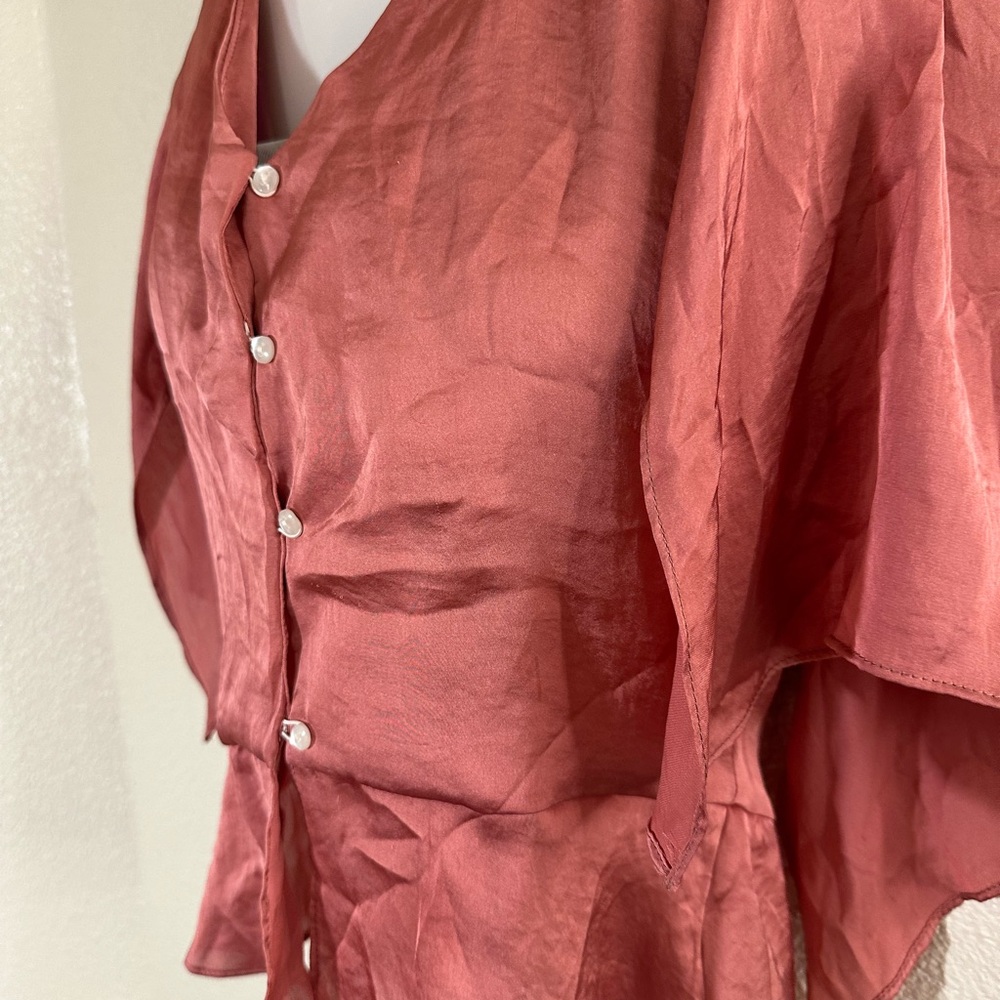 Smart Casual, 12th Thompson Rust Blouse - XS